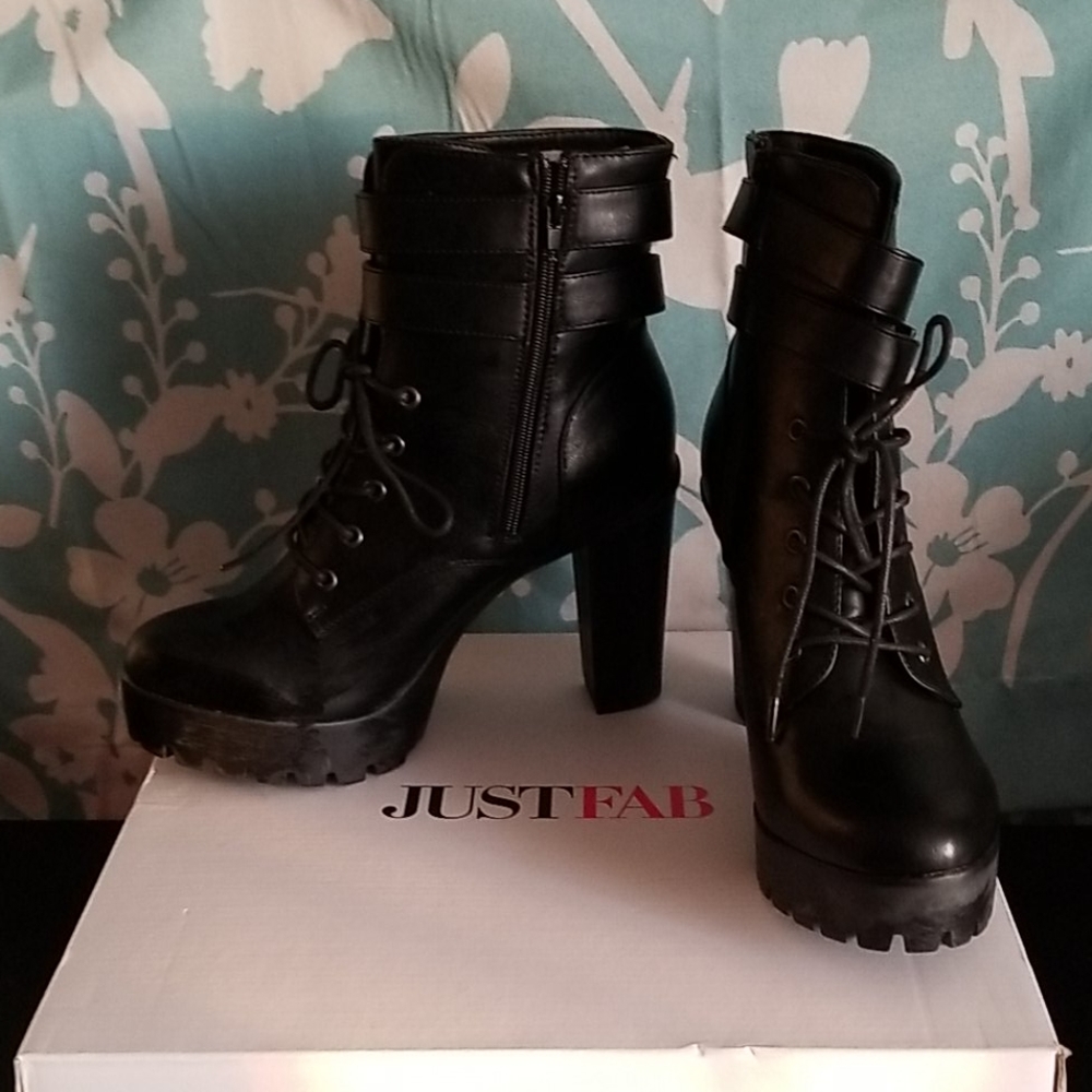 NWB Ryah Black Ankle Boots JustFab 10